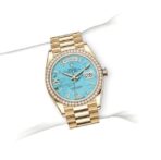 ROLEX Rolex Sunday Calendar Automatic Mechanical Movement Date Display Women's Watch Swiss Watch 36mm Blue Dial Gold Case Gold Strap - Image 4