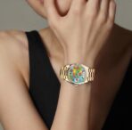 ROLEX Rolex Sunday Calendar Automatic Mechanical Movement 100m Waterproof Women's Watch Swiss Watch 36mm Blue Dial K Gold 18k Gold Case K Gold 18k Yellow Gold Strap - Image 5