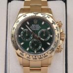 ROLEX Cosmology Datona Series Mechanical Movement Chronograph 100m Waterproof Men's Swiss Watch 40mm Green Dial 18ct Gold Case Oyster Steel 18ct Gold Strap - Image 2