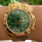 ROLEX Cosmology Datona Series Mechanical Movement Chronograph 100m Waterproof Men's Swiss Watch 40mm Green Dial 18ct Gold Case Oyster Steel 18ct Gold Strap - Image 3