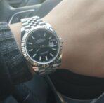 ROLEX Rolex Log Series Automatic Mechanical Movement 100m Waterproof Men's Swiss Watch 41mm Black Dial Yellow Gold Steel Case Oyster Steel Strap - Image 4
