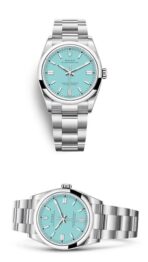 ROLEX Rolex Oyster Perpetual Tiffany Blue/Tiffany Blue Automatic Mechanical Movement 100m Waterproof Women's Watch Swiss Watch 36mm Blue Dial Oyster Steel Case - Image 11