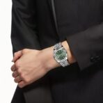 ROLEX Rolex Log Series Automatic Mechanical Movement 100m Waterproof Unisex Men's and Women's Same Style Swiss Watch 36mm Green Dial Oyster Steel 18ct White Gold Case - Image 7