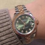 ROLEX Rolex Log Series Automatic Mechanical Movement Waterproof Date Display Olive Green Dial Women's Swiss Watch 31mm Green Dial Oyster Steel Case Oyster Steel Strap - Image 3