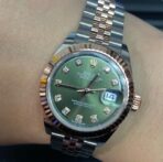 ROLEX Rolex Log Series Automatic Mechanical Movement Waterproof Date Display Olive Green Dial Women's Swiss Watch 31mm Green Dial Oyster Steel Case Oyster Steel Strap - Image 4