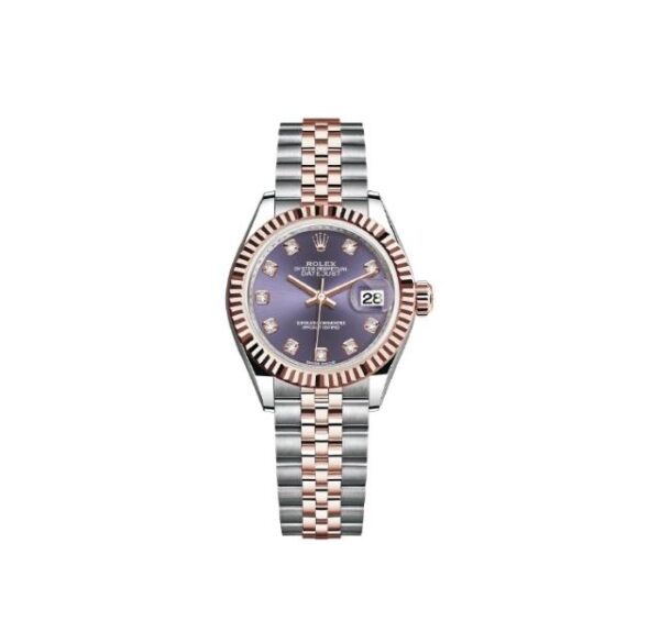 ROLEX Women's Log Series Automatic Mechanical Movement 18k Rose Gold Diamond Watch 28mm Diamond Watch Women's Watch Swiss Watch 28mm Purple Dial