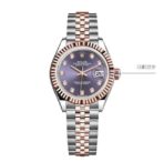 ROLEX Women's Log Series Automatic Mechanical Movement 18k Rose Gold Diamond Watch 28mm Diamond Watch Women's Watch Swiss Watch 28mm Purple Dial - Image 2