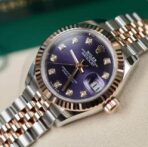 ROLEX Women's Log Series Automatic Mechanical Movement 18k Rose Gold Diamond Watch 28mm Diamond Watch Women's Watch Swiss Watch 28mm Purple Dial - Image 5