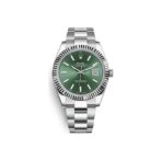 ROLEX Rolex Log Series Automatic Mechanical Movement Waterproof Day Luminous Men's Watch Swiss Watch 41mm Green Dial Oyster Steel 18K White Gold Case Oyster Steel Strap