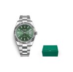 ROLEX Rolex Log Series Automatic Mechanical Movement Waterproof Day Luminous Men's Watch Swiss Watch 41mm Green Dial Oyster Steel 18K White Gold Case Oyster Steel Strap - Image 3