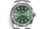 ROLEX Rolex Log Series Automatic Mechanical Movement Waterproof Day Luminous Men's Watch Swiss Watch 41mm Green Dial Oyster Steel 18K White Gold Case Oyster Steel Strap - Image 7
