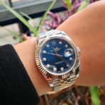 ROLEX Rolex Log Series Automatic Mechanical Movement 100m Waterproof Men's Watch Swiss Watch 41mm Blue Dial Oyster Steel Strap - Image 3
