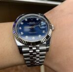 ROLEX Rolex Log Series Automatic Mechanical Movement 100m Waterproof Men's Watch Swiss Watch 41mm Blue Dial Oyster Steel Strap - Image 6