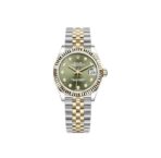 ROLEX Rolex Log Series Automatic Mechanical Movement Waterproof Date Display Olive Green Dial Women's Swiss Watch 31mm Green Dial Oyster Steel Case Oyster Steel Strap