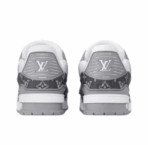 LOUIS VUITTON Trainer Calfskin Round Toe Laces Low-top Sneakers Women's Gray - Image 5