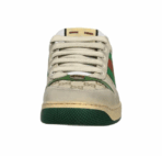 GUCCI Screener Dirty Shoes Leather GG Enamel Old Style Lacing Low-top Fashion Board Shoes Men's Green - Image 6