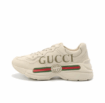 GUCCI Gucci Rhyton Vintage Logo Shock-absorbing Anti-slip Wear-resistant Low-top Dad Shoes Women's Ivory White - Image 2