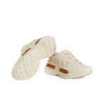 GUCCI Gucci Rhyton Vintage Logo Shock-absorbing Anti-slip Wear-resistant Low-top Dad Shoes Women's Ivory White - Image 4